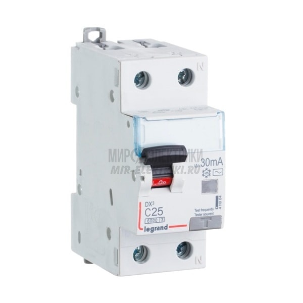 Legrand DX3 Дифференциальный автоматический выключатель 1P+N 25А (С) 30MA-AC
