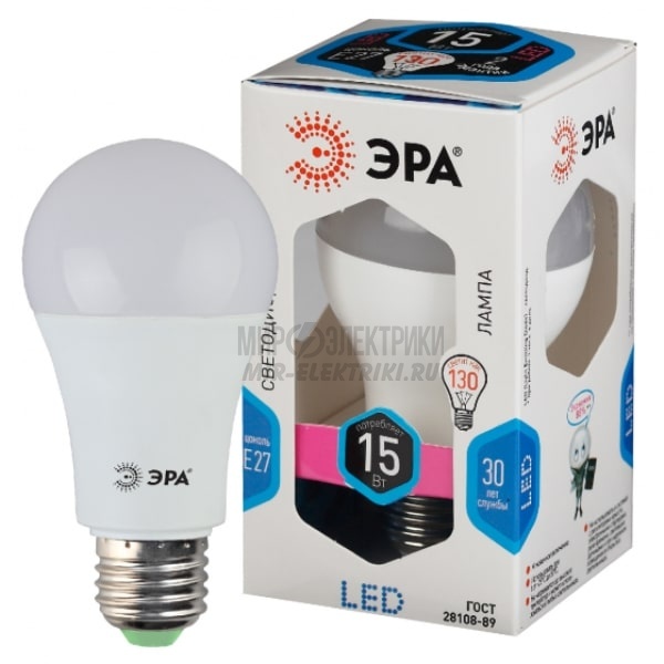 ЭРА LED A60-15W-840-E27 (диод, груша, 15Вт, нейтр, E27)