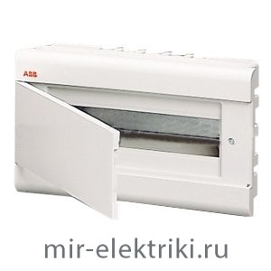 Щит ABB Europa 8 модулей, встраиваемый, IP40, с глухой дверцей, белый